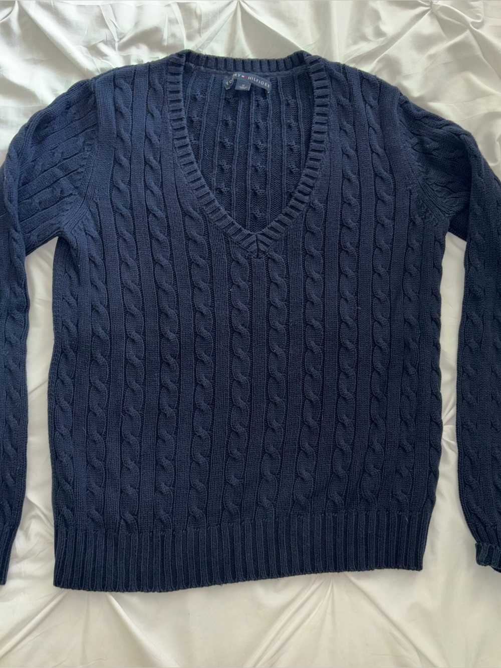 Tommy Hilfiger Navy Blue V-neck Sweater